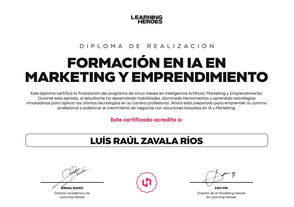 Certificado IA Marketing Heroes
