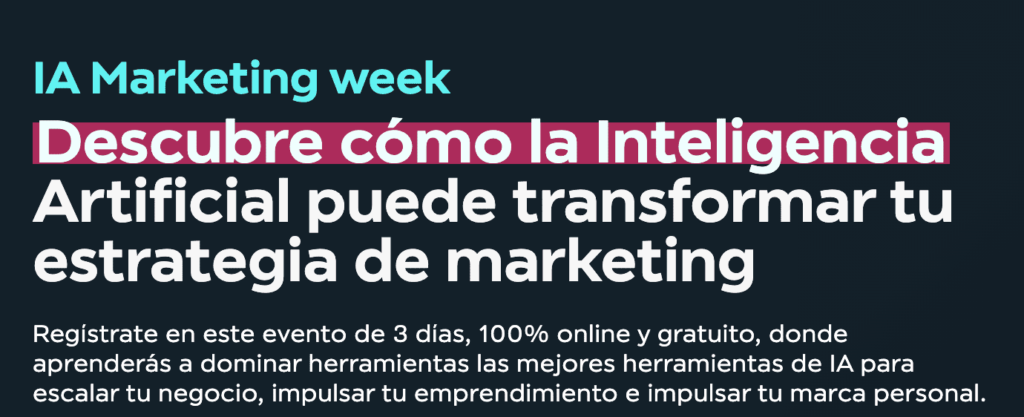 Evento gratuito IA marketing week
