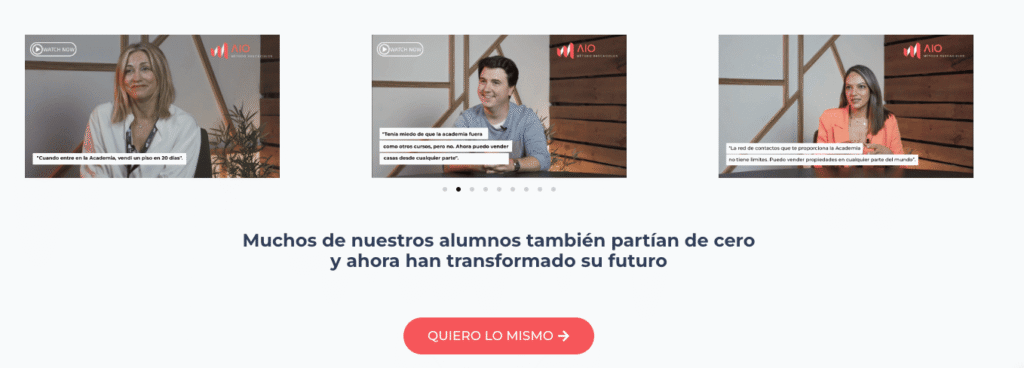 testimonios curso agente inmobiliario online AIO metodo rascacielos